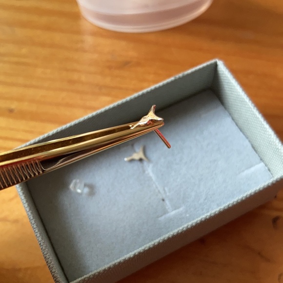 Tribal style nose ring from Etsy (14K yellow gold and white gold) 20G - Picture 8 of 9